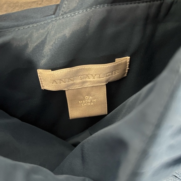 Ann Taylor Women’s Blue Asymmetrical One-Shoulder Dress - Picture 3 of 6